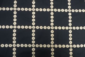 Lady McElroy Daisy Chains - Black - Marlie-Care Lawn - Remnant - 3m