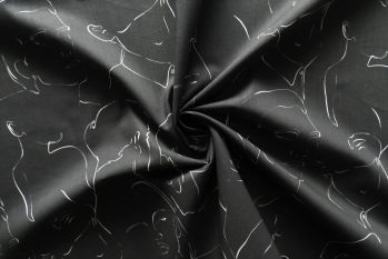 Lady McElroy Deep in Thought - Black - Marlie-Care Lawn - Remnant - 2m