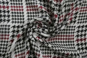 Lady McElroy Rosewood Houndstooth Base - Red - Pure Cupro