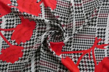 Lady McElroy Rosewood Houndstooth - Red - Pure Cupro