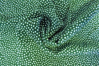 Lady McElroy Dotty About Dots - Bottle Green Viscose Challis Lawn Remnant - 1.9M