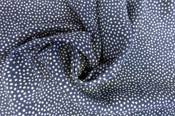 Lady McElroy Dotty About Dots - Navy Blue - Challis Lawn