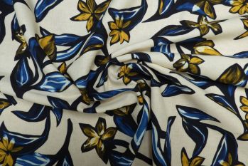 Lady McElroy Dubai Floral - Ella Chambray - Remnant - 2m