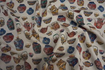 Lady McElroy Egyptian Pottery - Clotted Cream - Remnant - 1.4m