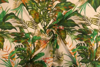 Exclusive Lady McElroy Enchanted Palms - Chloe Chambray - Remnant - 3.4m