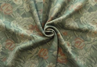 Lady McElroy Fern Green Roses - 100% Wool Crepe