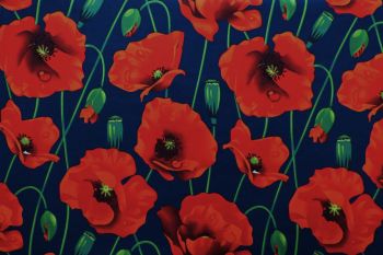 Lady McElroy Flanders Fields - Navy - Cotton Poplin