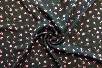 Lady McElroy Fleurs Élégantes - Noir Viscose Challis Lawn