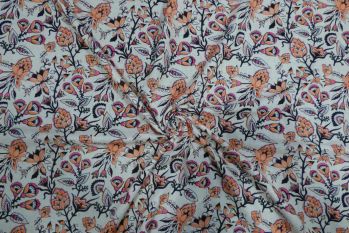 Lady McElroy Floral Elms- Ella Chambray - Remnant - 2.25m