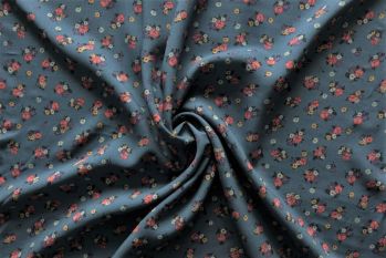 Lady McElroy Floral Remix - Steel Blue - Challis Lawn