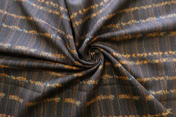 Lady McElroy Floral Waves - Brown - 100% Wool Challis