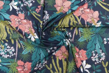 Lady McElroy Floridian Narciso - Navy - Marlie-Care Lawn - Remnant - 3m