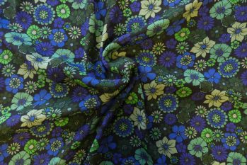 Lady McElroy Flower Power - Green - Viscose Morracain Crepe