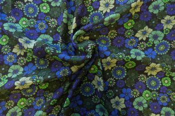 Lady McElroy Flower Power - Green - Viscose Morracain Crepe - Remnant - 2m