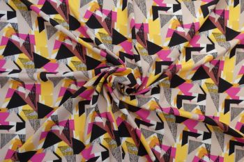 Lady McElroy Geometric Shapes - Viscose Rickardi Lawn - Remnant - 2.7m