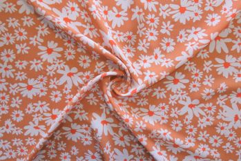 Lady McElroy Gerbera Daisies - Blush - Viscose Challis Lawn - Remnant - 2m
