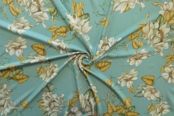 Lady McElroy Golden Chrysanths - Viscose Challis Lawn - Remnant - 3m