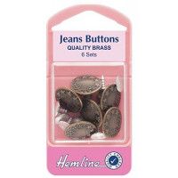 Hemline Jean Buttons - Bronze - 16mm 