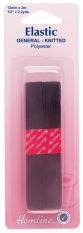 Hemline General Purpose Elastic: Black - 2m x 12mm