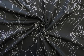 Lady McElroy Hands On - Black- Marlie-Care Lawn - Remnant - 2m