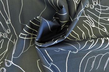 Lady McElroy Hands On - Midnight Marlie-Care Lawn - Remnant - 2.6m
