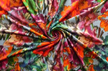 Lady McElroy Hazy Blooms - Juliet Jersey - Remnant - 1.6m