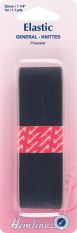 Hemline General Purpose Elastic: Black - 1m x 32mm