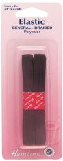 Hemline General Purpose Elastic Black - 2m x 9mm