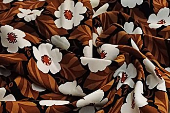 Lady McElroy Miss Floral - Mocha - Viscose Challis Lawn - Remnant - 3m