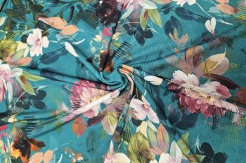 Lady McElroy Abstract Blooms - Jade - Juliet Jersey
