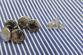 'Hammer On' Denim Buttons - 17mm - Silver 