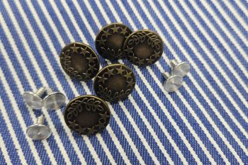 'Hammer On' Denim Buttons - 17mm - Antique Brass