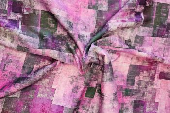 Lady McElroy - Digital Matrix - Magenta - Rayon Satin Soft Twill