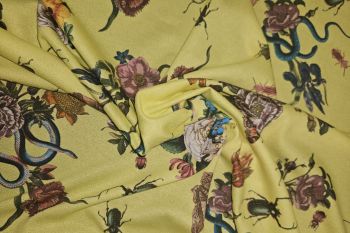 Lady McElroy Cobra Corsage - Lemon - Crepe Jersey - Remnant - 3m