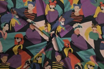 Lady McElroy Fashion Focused - Noir - Cotton Marlie-Care Lawn - Remnant - 2m