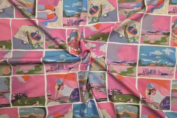 Lady McElroy Every Picture Tells A Story - Cotton Marlie-Care Lawn - Remnant - 3.5m