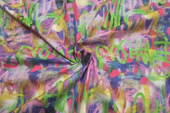 Lady McElroy Modern Graffiti - Cotton Marlie-Care Lawn - Remnant - 2m