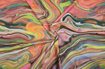 Lady McElroy Marbled Current - Salsa - Cotton Marlie-Care Lawn - Remnant - 3m