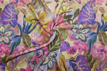 Lady McElroy Orchid Medley - Chloe Chambray - Remnant - 2.5m