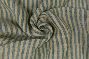 Lady McElroy Coastal Bleached Linen Chambray Stripe - Sage