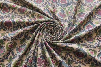 Lady McElroy - The Kensington Arabesque - Fern - Sandwashed Silk-Mix Soft Satin Twill