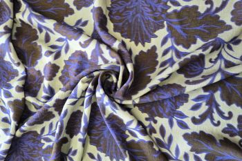 Lady McElroy - Windsor Violet - Marbled Sandwashed Linen-Mix Crepe