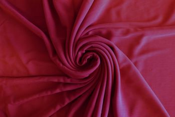 Ex Karen Millen Knitted Stretch Jersey Mesh Lining Plain - Scarlet