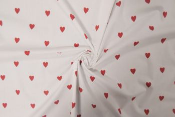 Lady McElroy Lovehearts - Off White - Cotton Marlie-Care Lawn - Remnant - 3m