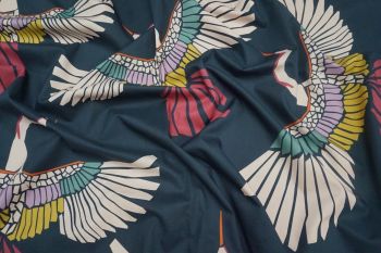 Lady McElroy Marabou Mosaic - Magenta Cotton Marlie-Care Lawn - Remnant - 3m