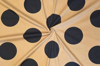 Lady McElroy Mega Moon Polka - Black - Stretch Cotton Poplin