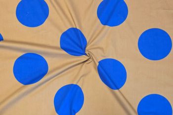 Lady McElroy Mega Moon Polka - Royal - Stretch Cotton Poplin