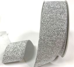 Metallic Silver 40mm Elastic