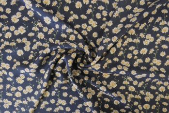 Lady McElroy Midnight Daisies - Viscose Challis Lawn - Remnant - 2m