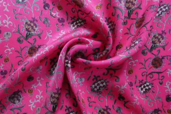 Lady McElroy The Wildwood Mosaic Coordinate Collection - The Royal Pome - Fuchsia - Pure Cupro